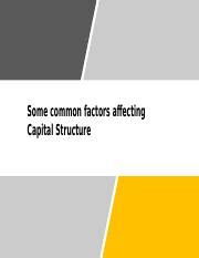 Capital Structure Factors Pptx Some Common Factors Affecting Capital