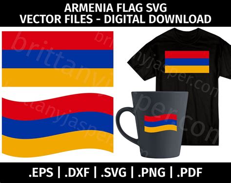 Armenia Flag SVG Vector Clip Art Cut Files for Cricut - Etsy