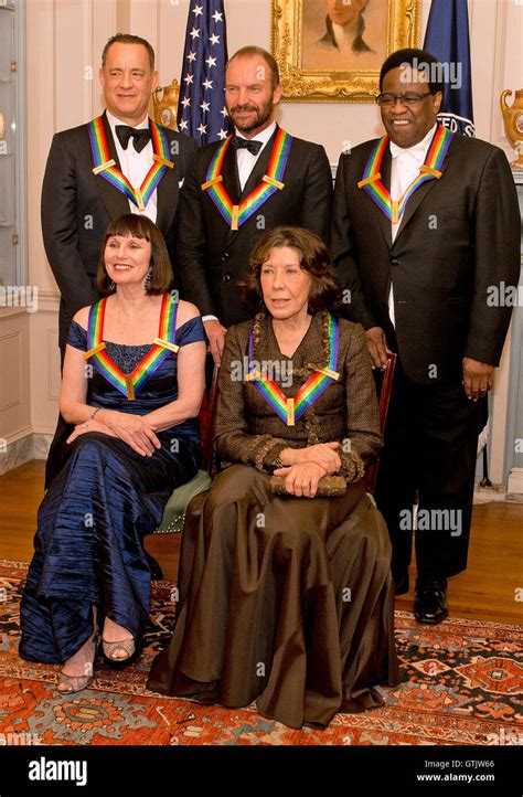 The five recipients of the 2014 Kennedy Center Honors pose for a group photo following a dinner ...