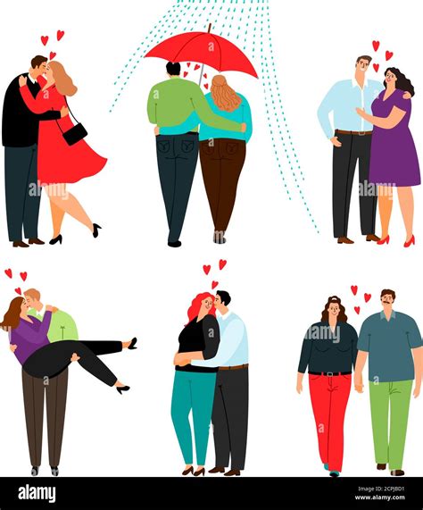 Couples In The Rain Stock Vector Images Alamy