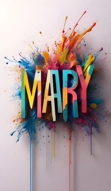 Mary Name Sign Banner Logo Icon Vector Illustration Premium Ai