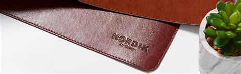 Nordik Leather Desk Mat Cable Organizer Saddle Brown X Inch