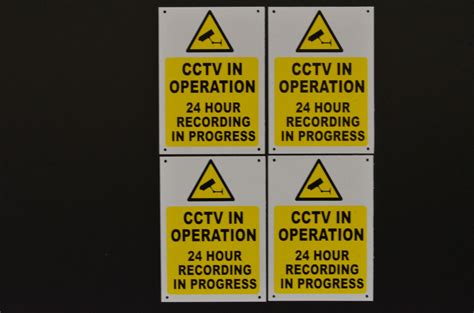 Pack Of 4 Cctv In Operation 24 Hour Recording In Progress Signs