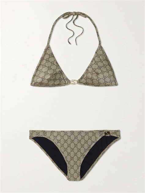 GUCCI Embellished Printed Bikini NET A PORTER