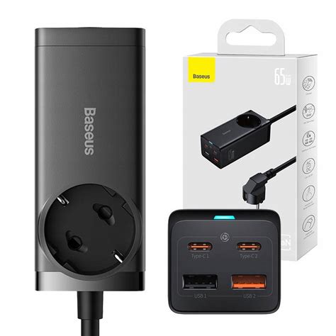 BASEUS SZYBKA ŁADOWARKA USB LISTWA ZASILAJĄCA ZASILACZ USB A USB C AC