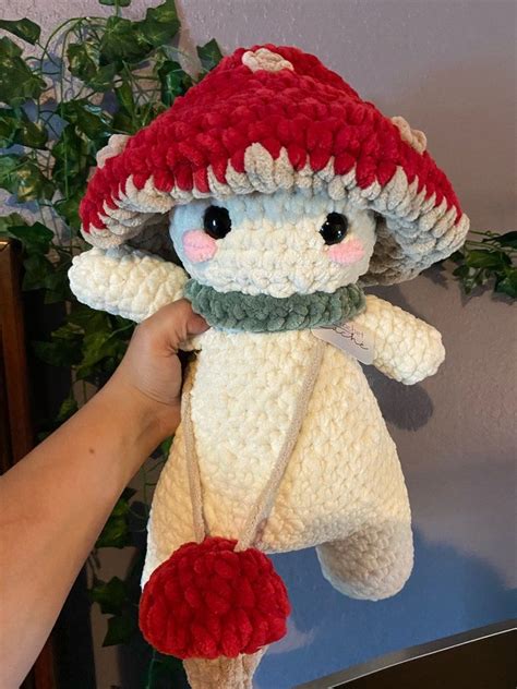 Jumbo Mushroom Crochet Plushie Inky Cap Ink Cap Mushroom Customizable