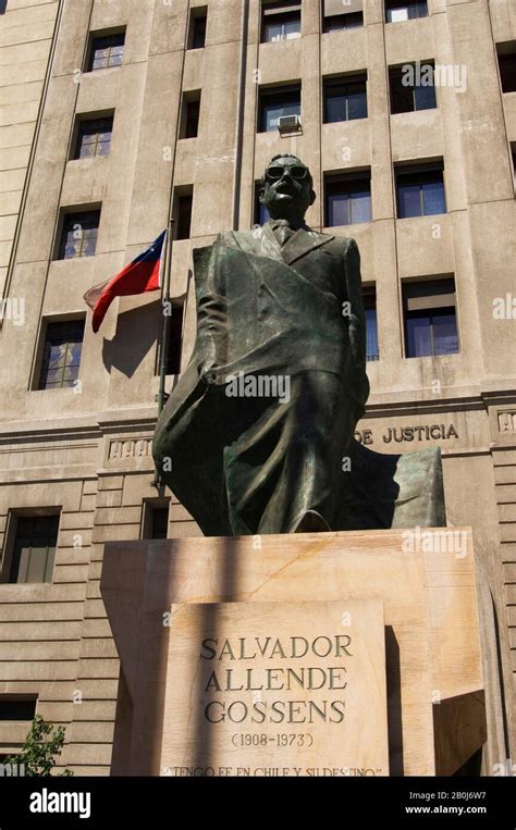 Chile Santiago Downtown Government Palace Square Statue Of Former