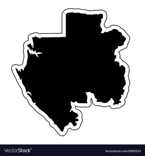 Black Silhouette Of The Country Gabon With The Vector Image