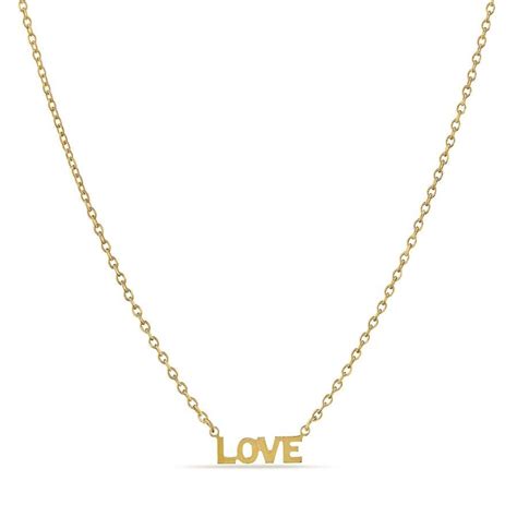 Collar bañado en oro con colgante LOVE dorado