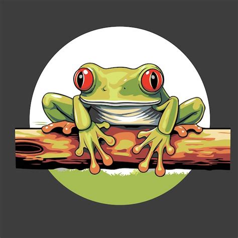 La Grenouille Sur Une Branche Illustration Vectorielle D Une Grenouille