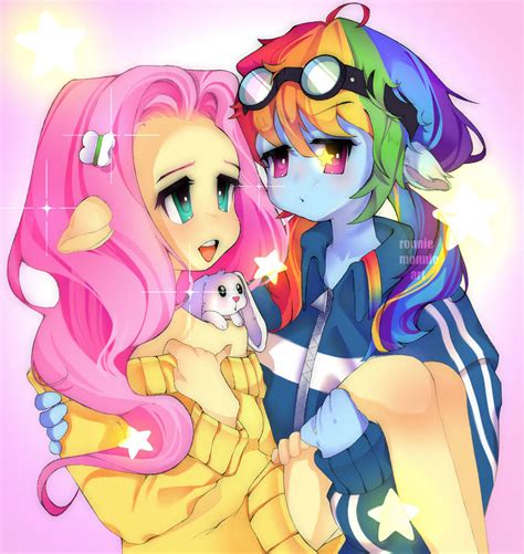 Fluttershy And Rainbow Dash By Ronniemonnieart On Deviantart