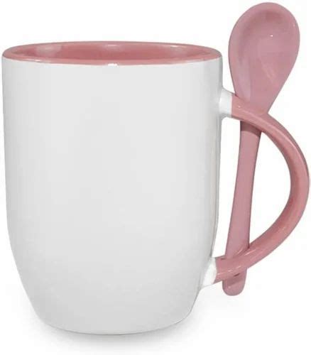 Multicolor Plain Sublimation Mug With Spoon For Office And Ting At