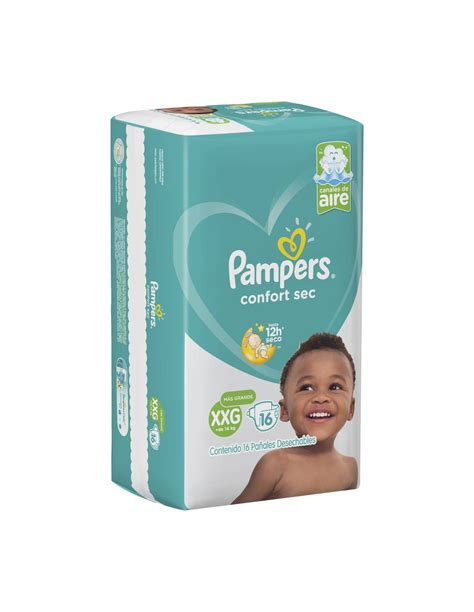 Pampers Confort Sec Xxg Pañales Desechables 16 Unidades En Farmacias Y