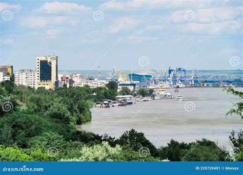 Danube Cliff in Galati, Romania. Galati Port. Stock Image - Image of ...