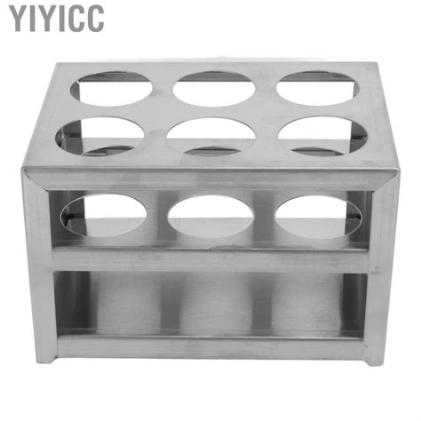 Yiyicc Laboratory Stand Rack Compact Stainless Steel Test Tube Holder 6 Hole 3 Layer For 32mm