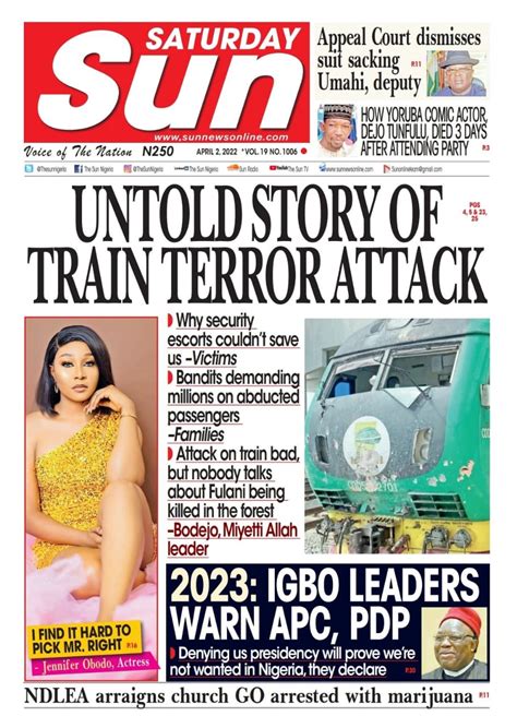 Nigerian Newspapers Daily Front Pages Review Saturday 2 April 2022