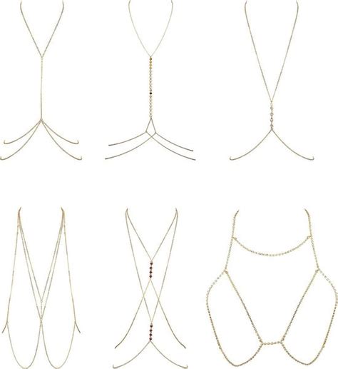 Dropship 6Pcs Fashion Body Chain Bra Crossover Sexy Body Bikini Chains Necklace For Women Summer