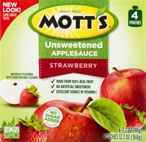 Motts Unsweetened Applesauce Strawberry 4 Ct Motts14800001099 Customers Reviews Listex