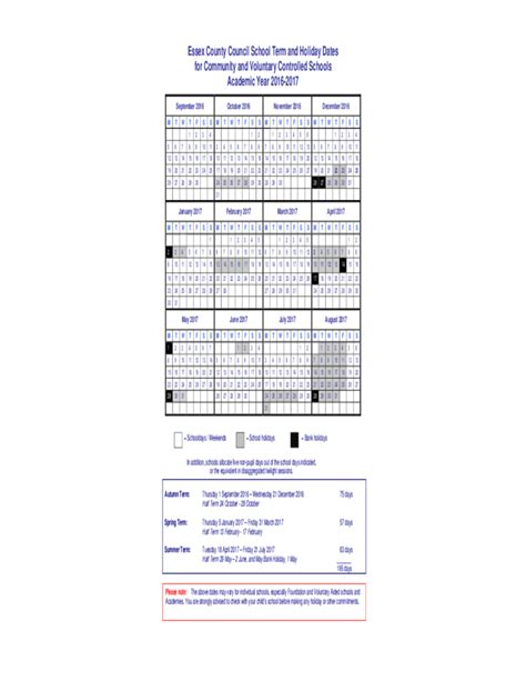 Term dates 2016 to 2017 - Essex County Council Free Download