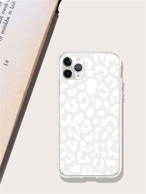 Funda transparente para teléfono con estampado de leopardo compatible