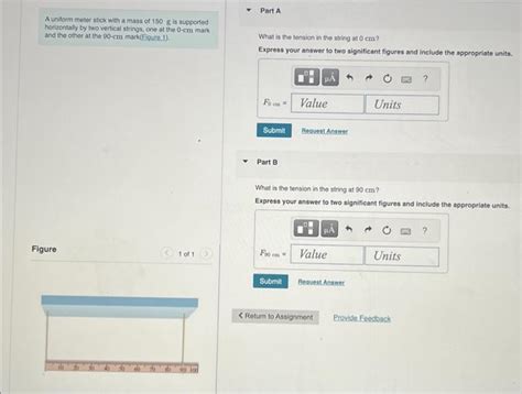 Solved A Uniform Meter Stick With A Mass Of G Is Chegg