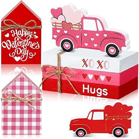 Amazon 5 Pieces Valentine S Day Tiered Tray Decorations 3 Faux