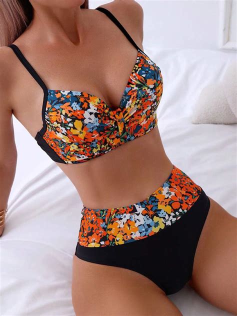 Czarne Bikini Wz R Biustonosz Figi M Shein Supelo Markowa Odzie Online