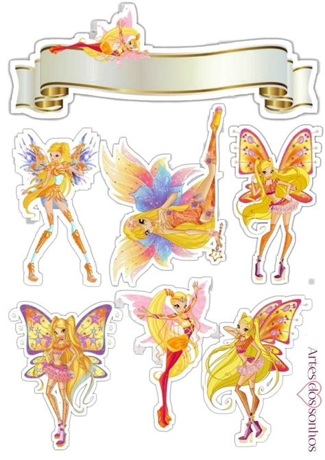 Topo De Bolo Amarelo Fada Stela Winx Fadas Topo De Bolo Fadas Lindas