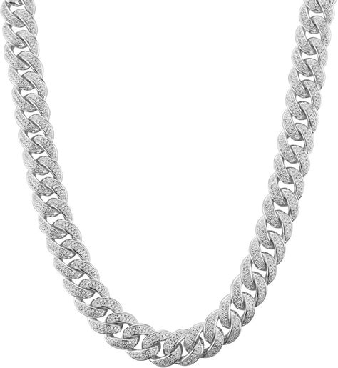 Quadri Extra Shiny Mens Cuban Link Chain 10mm In 925 Sterling Silver