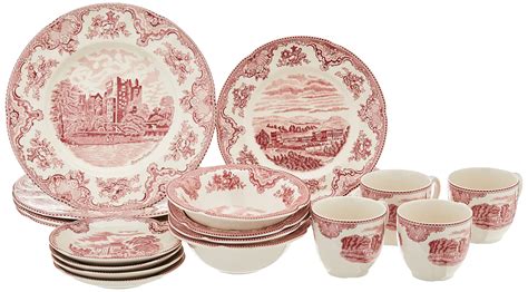 Johnson Brothers Old Britain Castles Pink 20 Piece Dinnerware Set Pink