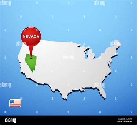 Nevada on USA map Stock Photo - Alamy