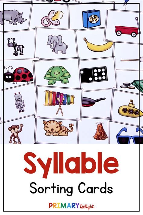 Syllable Sort Cards For Phonological Awareness Activities Syllables