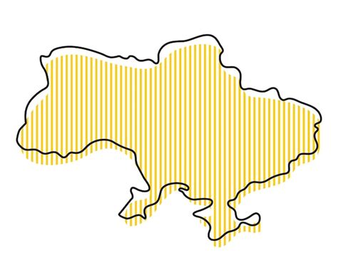 Mapa De Contorno Simple Estilizado Del Icono De Ucrania Vector Premium