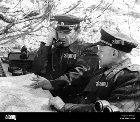 Soviet Tank Commander Lt General Vasily Chuikov At Left And General