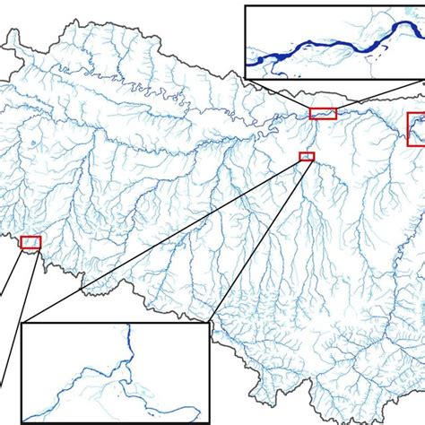 The relationship of river length, river surface area and stream order ...