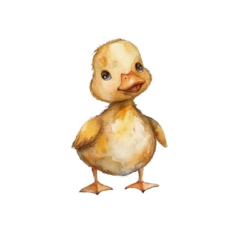 Premium Vector Cute Duckling Vector Illustration In Watercolor Style