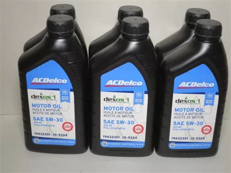 ACDELCO 10 9324 FULL Synthetic SAE 5W 30 Motor Oil Dexos Gen 2 Case Of