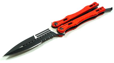 Couteau Papillon Night Fighter Balisong Rouge COUTEAU AZUR