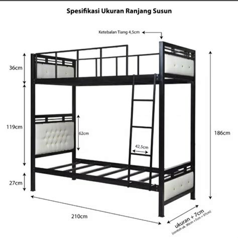 Jual Ranjang Susun Besi 2 Tingkat Uk 120x200 Jakarta Timur Brainly