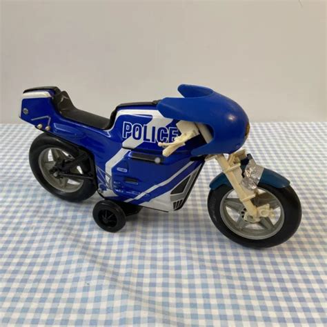 Ancien Jouet Moto De Police A Friction Joustra Modele Rare Eur