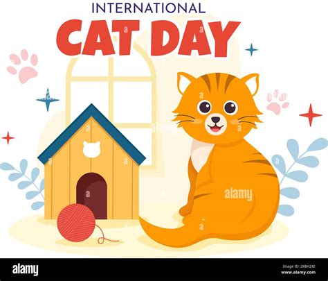 Ilustración De Vector Del Día Internacional Del Gato El 8 De Agosto Con La Celebración Del Amor