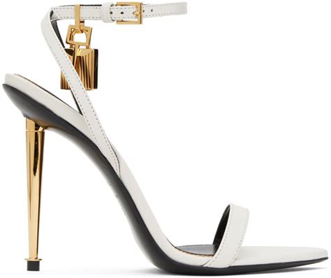 TOM FORD White Pointy Naked Sandals Sandals Heels Pointy Stiletto Heels
