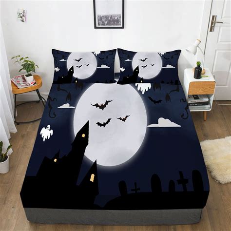 Happy Halloween Bed Sheets Fitted Sheets Luxury Festival Gift For ...