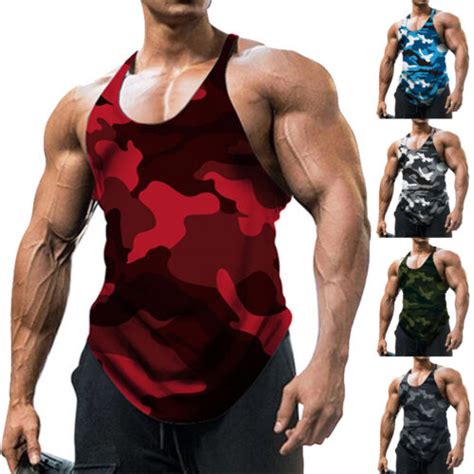 Herren Sport Fitness Tank Top Gym Muskelshirt Bodybuilding T Shirt