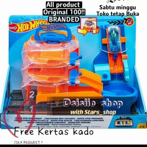 Promo Hotwheels City Super Spin Dealership Playset Original Hot Wheels Diskon Di Seller