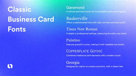 27 Best Fonts For Business Cards And How To Choose Them Looka
