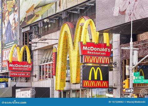 McDonalds Logos at the Times Square. Editorial Photography - Image of ...