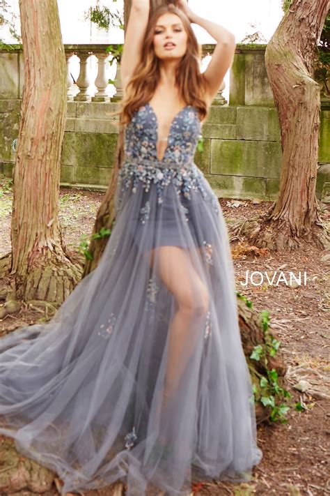 Jovani Nude Pink Embellished Illusion Sexy Prom Dress Jovani