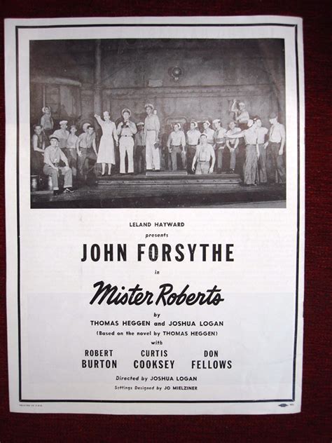 "MISTER ROBERTS" - PLAY PROGRAM - VERY NICE - JOHN FORSYTHE / JACK ...