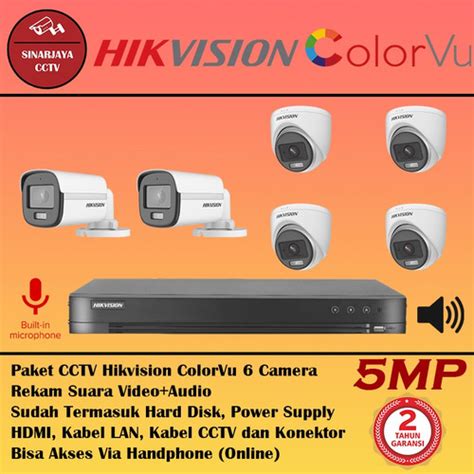 Jual Paket Cctv Camera Hikvision Mp Colourvu Audio Bisa Merekam Suara